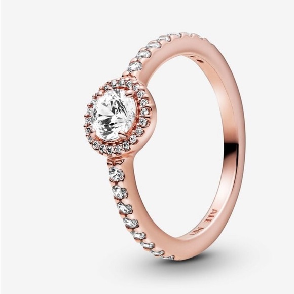 ❤️Pandora Classic Sparkle Halo Ring 14KT ROSE GOLD - Picture 3 of 4